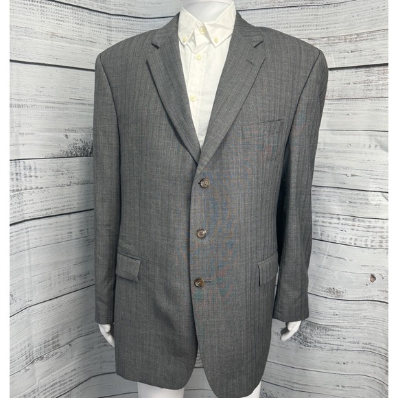 Lauren Ralph Lauren Other - VTG 48L Lauren Ralph Lauren Wool Gray 2-Piece Suit Herringbone 40x28 Classic Fit